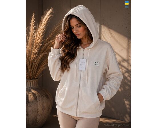 Кофта жіноча Весна/осінь 80 молоко (4 шт. р.сітка3XL-6XL) "Sport style" недорого оптом від прямого постачальника, зображення 2