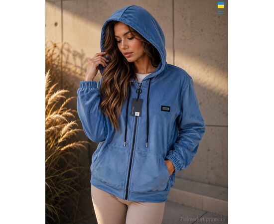 Кофта жіноча Весна/осінь 80 джинс (4 шт. р.сітка3XL-6XL) "Sport style" недорого оптом від прямого постачальника, зображення 2