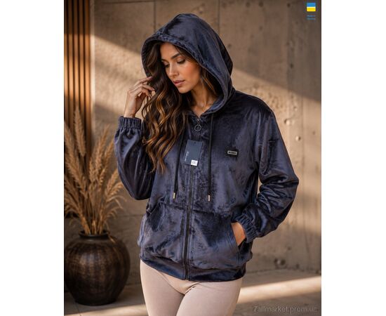 Фотография Кофта женская Весна/осень 80 синій (4 шт. р.сетка 3XL-6XL) "Sport style" недорого оптом от прямого поставщика, изображение 2