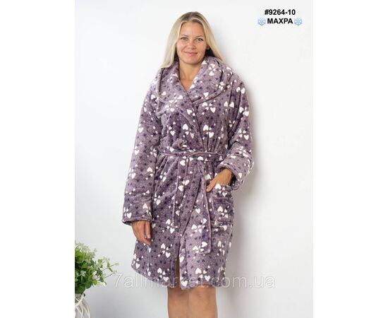 Халат жіночий на поясі махра напівбатал 44-46(L),48-50(XL),52-54(2XL) (6кв) "NOWEMBER", зображення 5