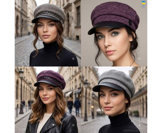 Фотография Кепка женская Весна/осень 1054 mix (люрекс) (4 шт. р.сетка 56-60) "Mabi" недорого оптом от прямого поставщика, изображение 2