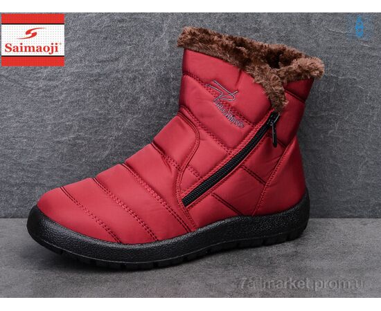 Черевики жіночі стильні Зима д 8102-2 red (8 пар р.37-42) "Saimaoji" недорого оптом від прямого постачальника, зображення 2