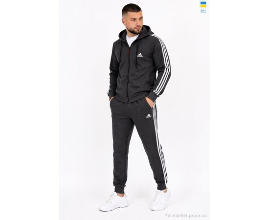 Спортивний костюм чоловічий Зима A.idas т.сірий (5 шт. р.сітка46-54) "Sport style" недорого оптом від прямого постачальника, зображення 2