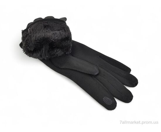 Рукавички жіночі Зима 723-2 black (12 шт. р.сітка6,5-8,5) "KUINH" недорого оптом від прямого постачальника, зображення 2