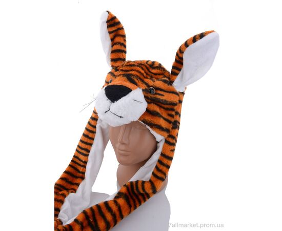 Шапка унісекс Зима Шапка Тигра orange (3 шт. р.сіткаOne size) "TUZZI" недорого оптом від прямого постачальника, зображення 2