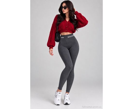 Лосінси жіночі Зима 2923 т.сірий (3 шт. р.сіткаL-2XL) "Sport style" недорого оптом від прямого постачальника, зображення 2