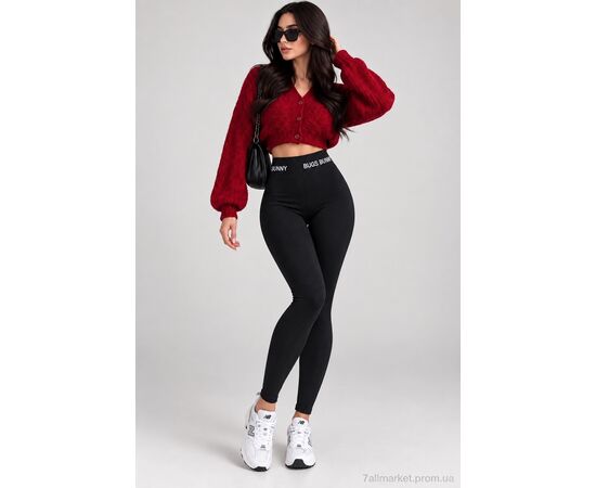 Лосінси жіночі Зима 2923 чорний (3 шт. р.сіткаL-2XL) "Sport style" недорого оптом від прямого постачальника, зображення 2