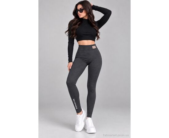 Лосінси жіночі Зима 2922 т.сірий (3 шт. р.сіткаL-2XL) "Sport style" недорого оптом від прямого постачальника, зображення 2