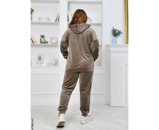 Спортивний костюм жіночий на блискавці велюр супербатал 54-56(3XL),56-58(4XL),58-60(5XL) (2кв) "NOWEMBER", зображення 2