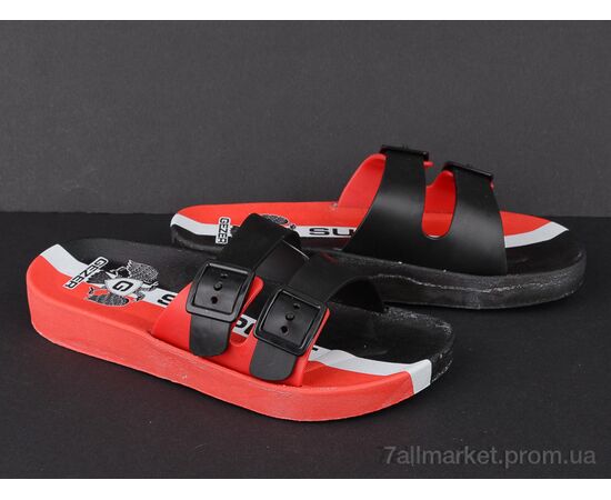 Шльопанці дитячі літні Літо 12329 black-red (6 пар р.30-35) "Violeta" недорого оптом від прямого постачальника, зображення 2