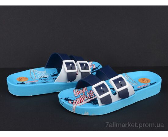 Шльопанці дитячі літні Літо 11378 white-blue (6 пар р.30-35) "Violeta" недорого оптом від прямого постачальника, зображення 2