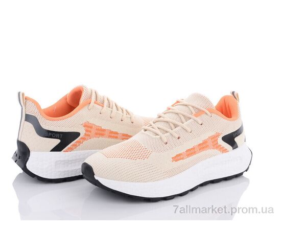 Кросівки жіночі модні Весна/осінь 143-28 beige-orange (8 пар р.36-41) "Violeta" недорого оптом від прямого постачальника, зображення 2