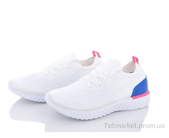 Фотография Кроссовки женские модные Лето 109-1 white-d.blue (8 пар р.36-41) "Violeta" недорого оптом от прямого поставщика, изображение 2
