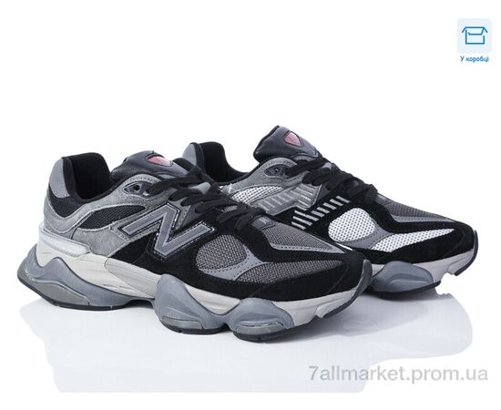 Фотография Кроссовки мужские модные Весна/осень HD2(9060-2) black-grey (8 пар р.40-45) "Violeta" недорого оптом от прямого поставщика, изображение 2