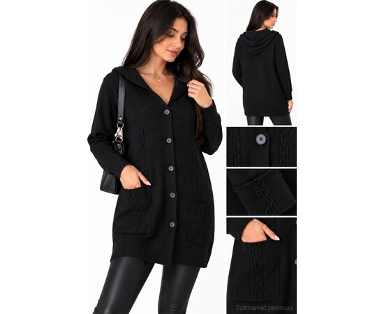 Фотография Кардиган женский Весна/осень AB255 чорний (3 шт. р.сетка One size) "Sport style" недорого оптом от прямого поставщика, изображение 2
