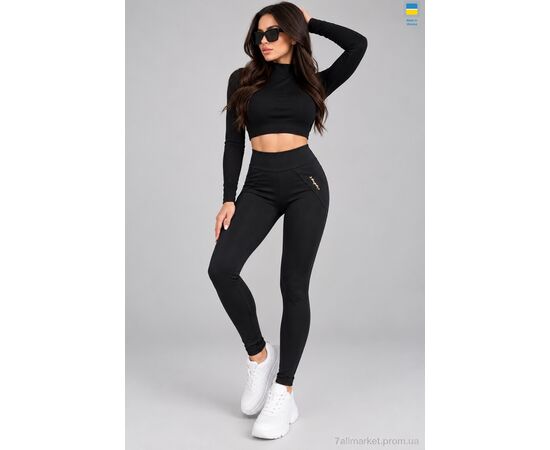Фотография Лосинсы женские Зима 744 чорний (4 шт. р.сетка S-XL) "Sport style" недорого оптом от прямого поставщика, изображение 2