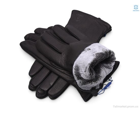Чоловічі рукавиці Зима F6-1 black шкіра олень махра (12 шт. р.сітка10,5-12,5) "KUINH" недорого оптом від прямого постачальника, зображення 2