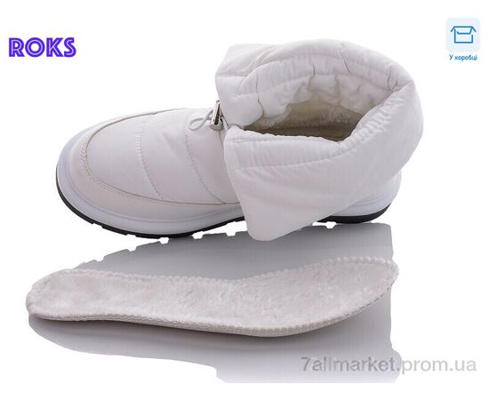 Дутики жіночі утеплені Зима CU216P white old (12 пар р.36-41) "Roks" недорого оптом від прямого постачальника, зображення 2