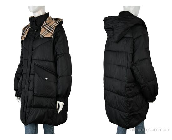 Куртка жіноча Зима 612A (12060) black (4 шт. р.сіткаL-3XL) "Obuvok" недорого оптом від прямого постачальника, зображення 3