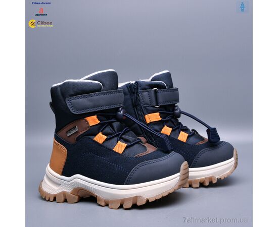 Фотография Ботинки детские удобные зима AB3620 navy-brown (8 пар р.23-28) "Clibee-Doremi" недорого оптом от прямого поставщика, изображение 2